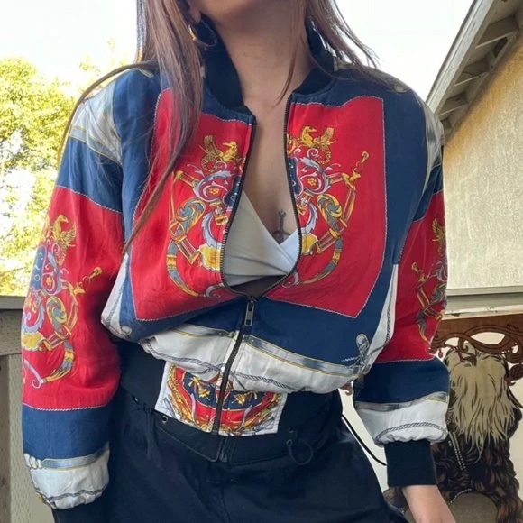 Vintage 80' Silk Bomber Jacket Size Small - Picture 5 of 7